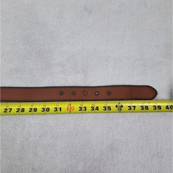 Madewell Brown Leather Belt Womens Small Distressed Brass Buckle Country Classic - Picture 9 of 10